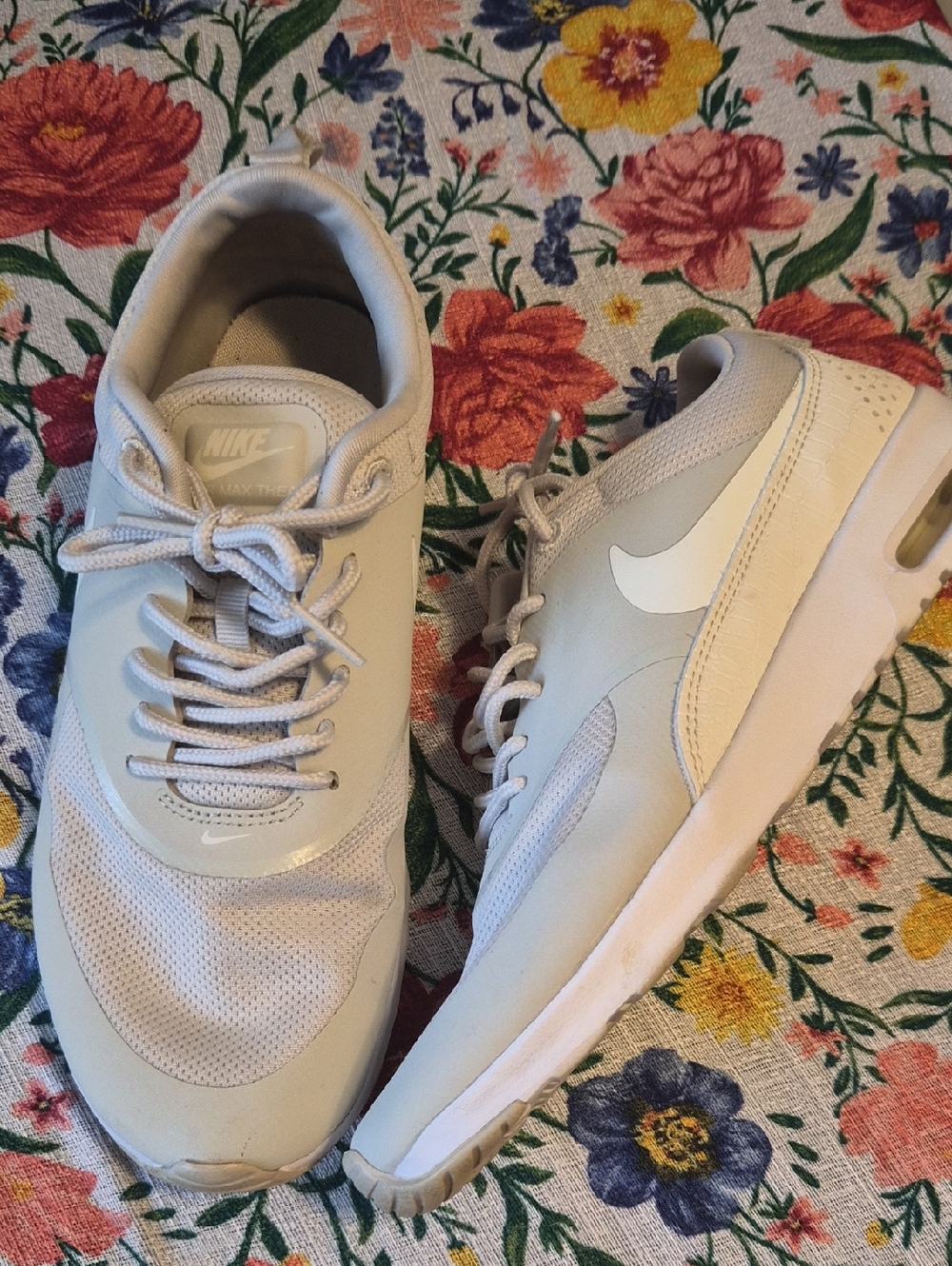 Nike Women’s Cream/Light Gray Air Max Inspired Athletic Sneakers